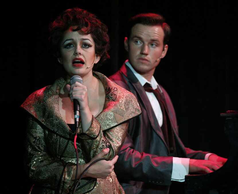 Janelle Lutz as Judy Garland) and Alex Ross  as Peter Allen in "The Boy From Oz." 