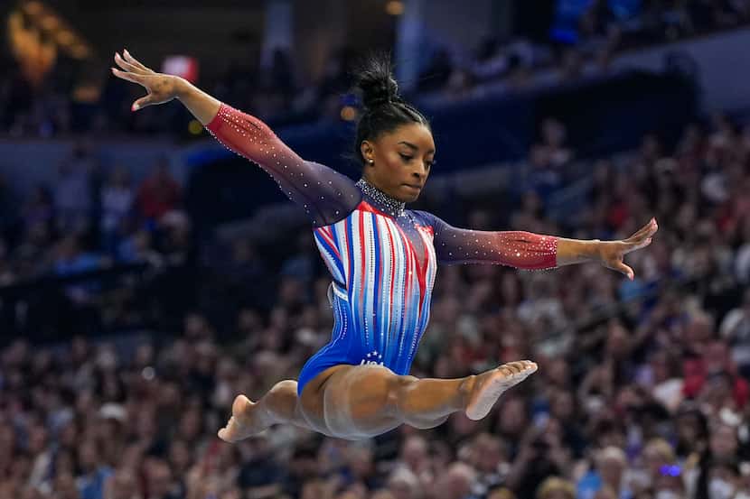 Simone Biles competes on the balance beam at the United States Gymnastics Olympic Trials on...