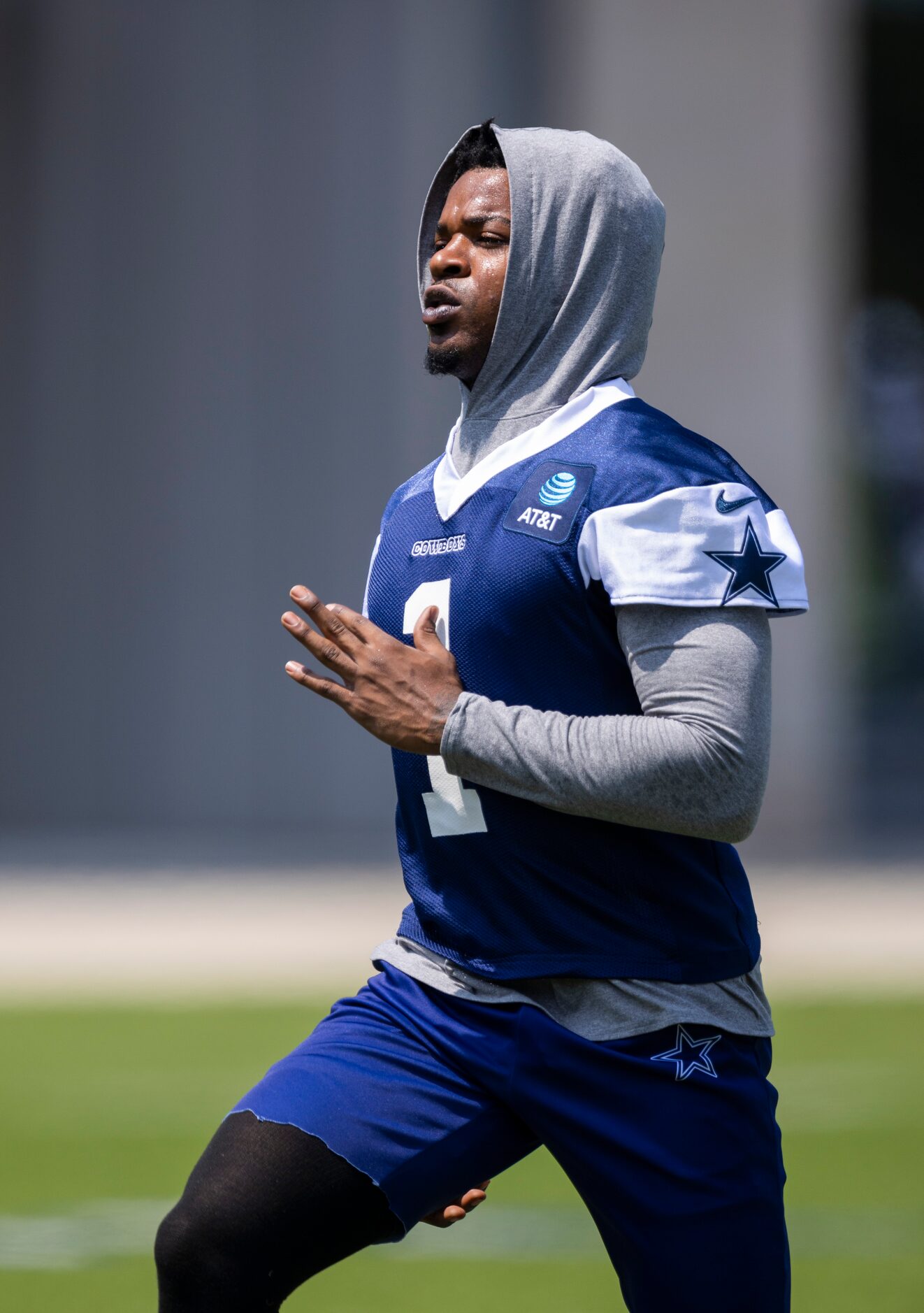 Dallas Cowboys cornerback Kelvin Joseph warms up during practice at The Star in Frisco,...