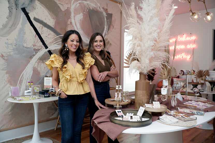 Melissa Ice (left) and Sarah Bowden founded The Worthy Co., a candle and jewelry business,...