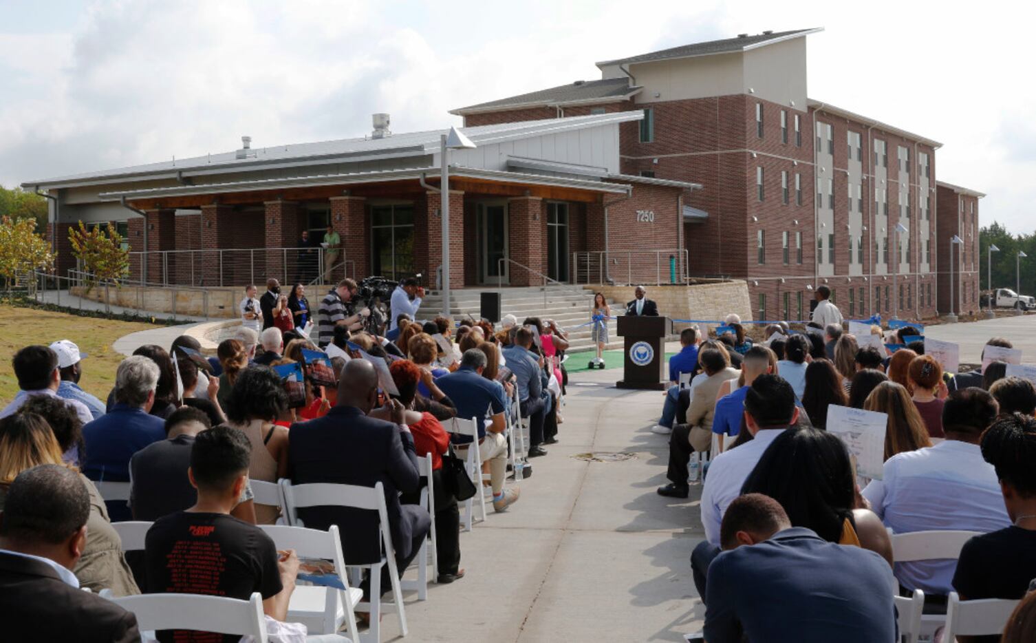 Dallas City Council member Tennell Atkins spoke at the opening of the University of North...