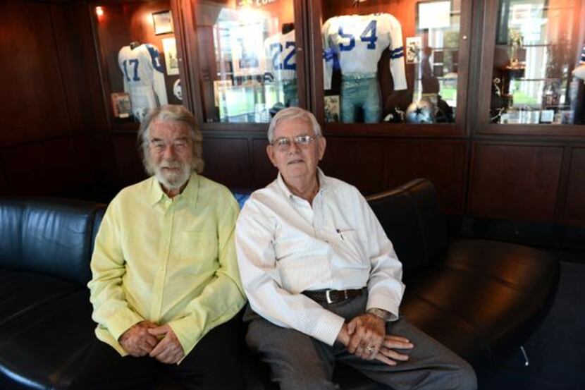 Former Irving mayors Robert Power, 79, (left) and Dan Matkin, 80, helped build the Cowboys’...