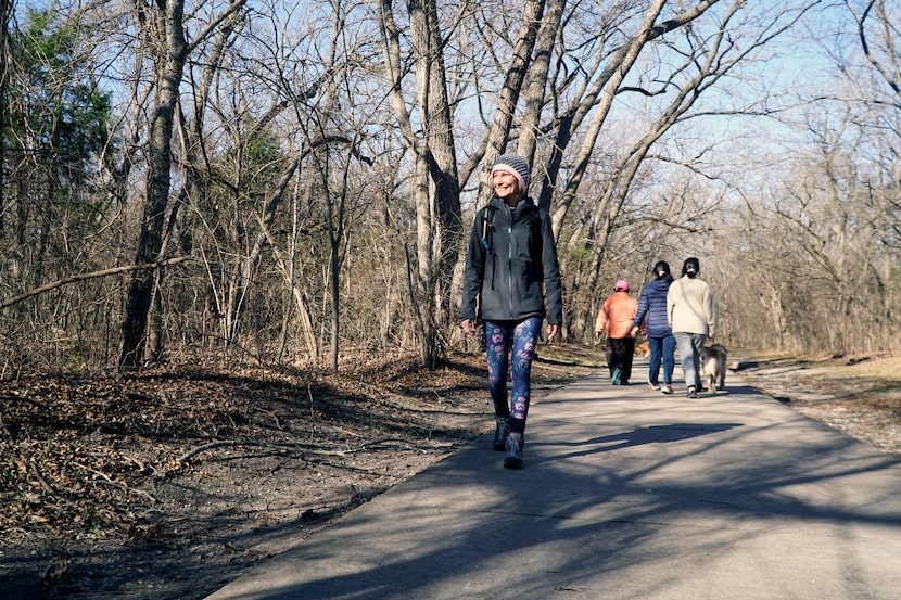 Shannon Catalano walks on The Trail at the Woods in Allen. Her training for the Mount...