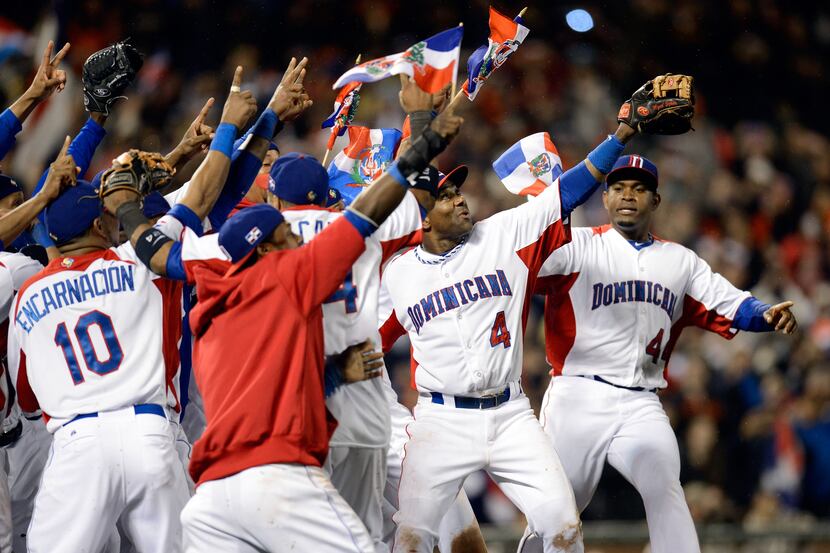 SAN FRANCISCO, CA - MARCH 19:  The Dominican Republic celerbates after defeating Puerto Rico...