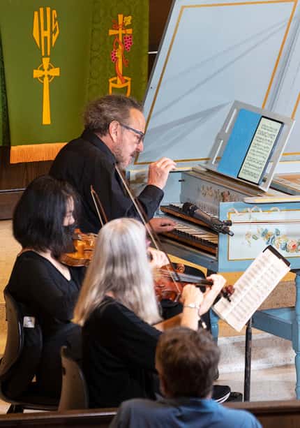 Artistic director James Richman (top left) leads the Dallas Bach Society on Oct. 15 at Zion...