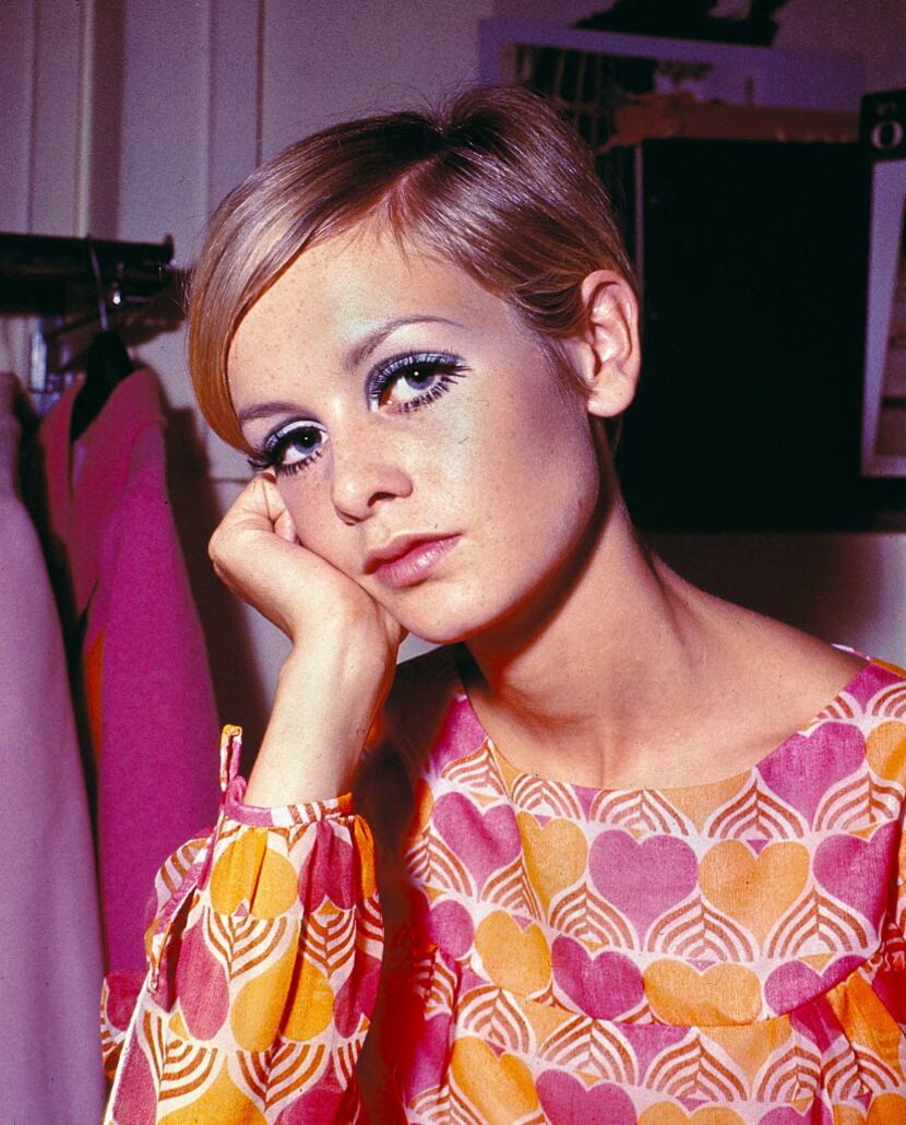 Twiggy, fashion model/icon of the '60s, popularized the Eye Flick, seen faintly in this...