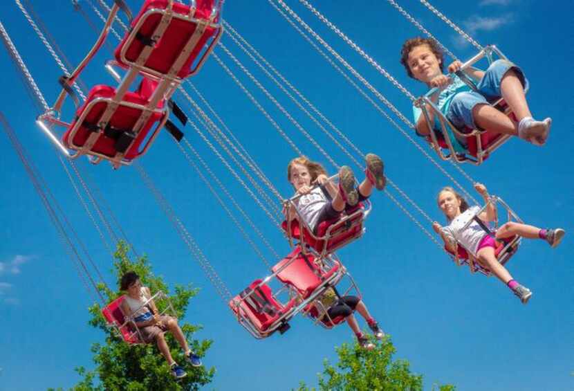 
Swings delighted children on the park’s opening day.
