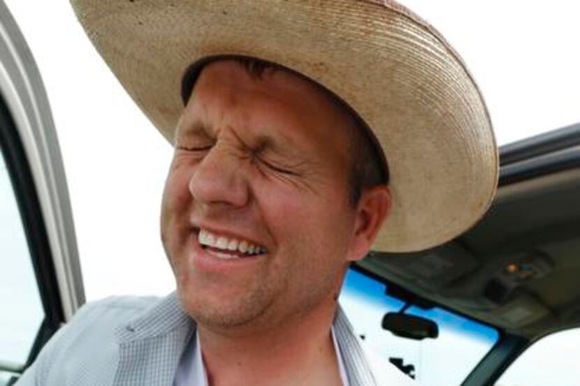 
Cliven Bundy’s son, Ammon, grimaced April 11 while showing Taser marks from a confrontation...