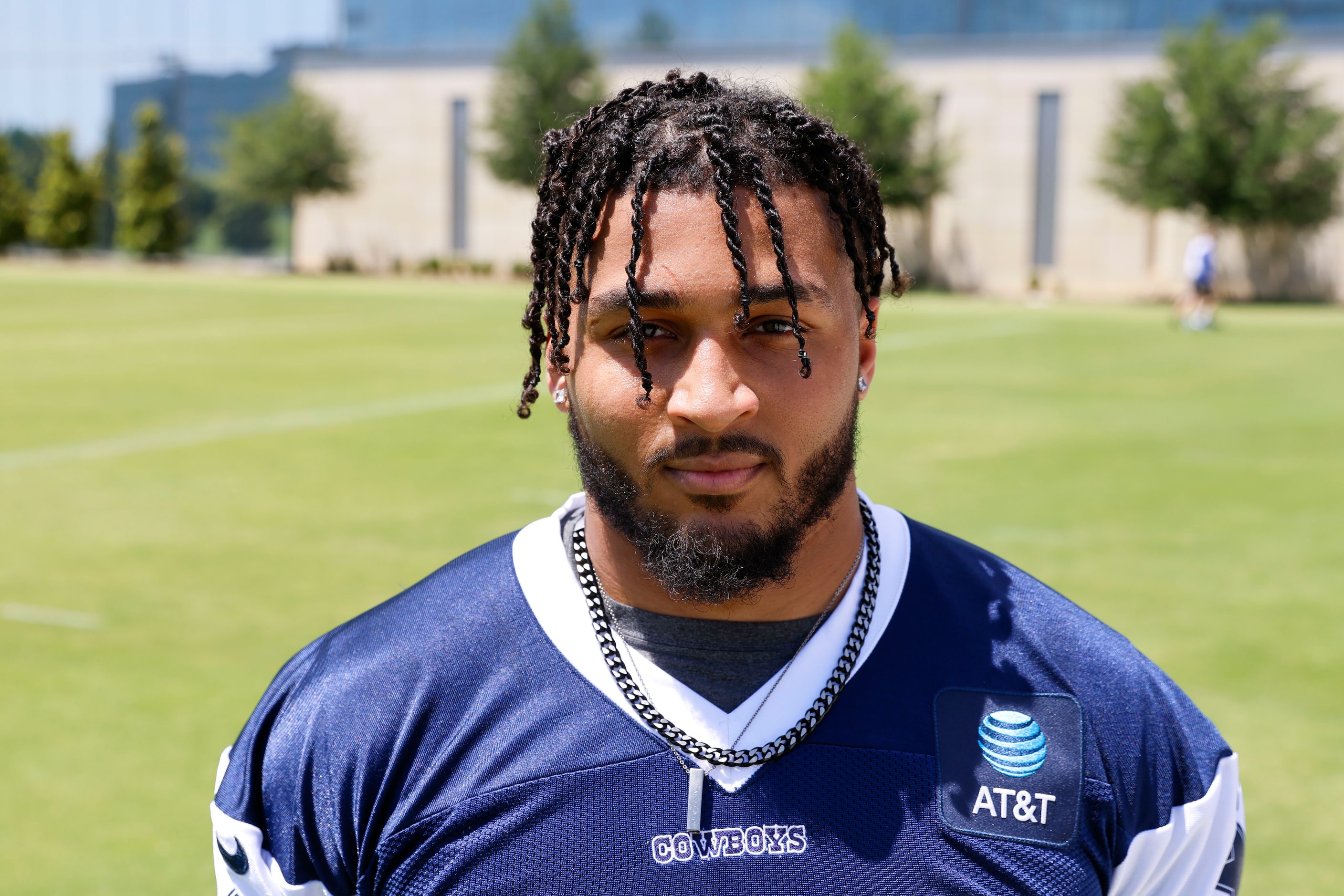 Dallas Cowboys defensive end Marshawn Kneeland poses for a portrait following a rookie...