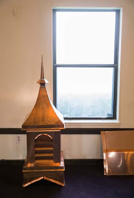 A custom-made copper cupola will be reinstalled at the church before the end of July.