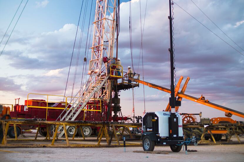 A 24-hour well servicing rig from Basic Energy Services operating in the Permian Basin.
