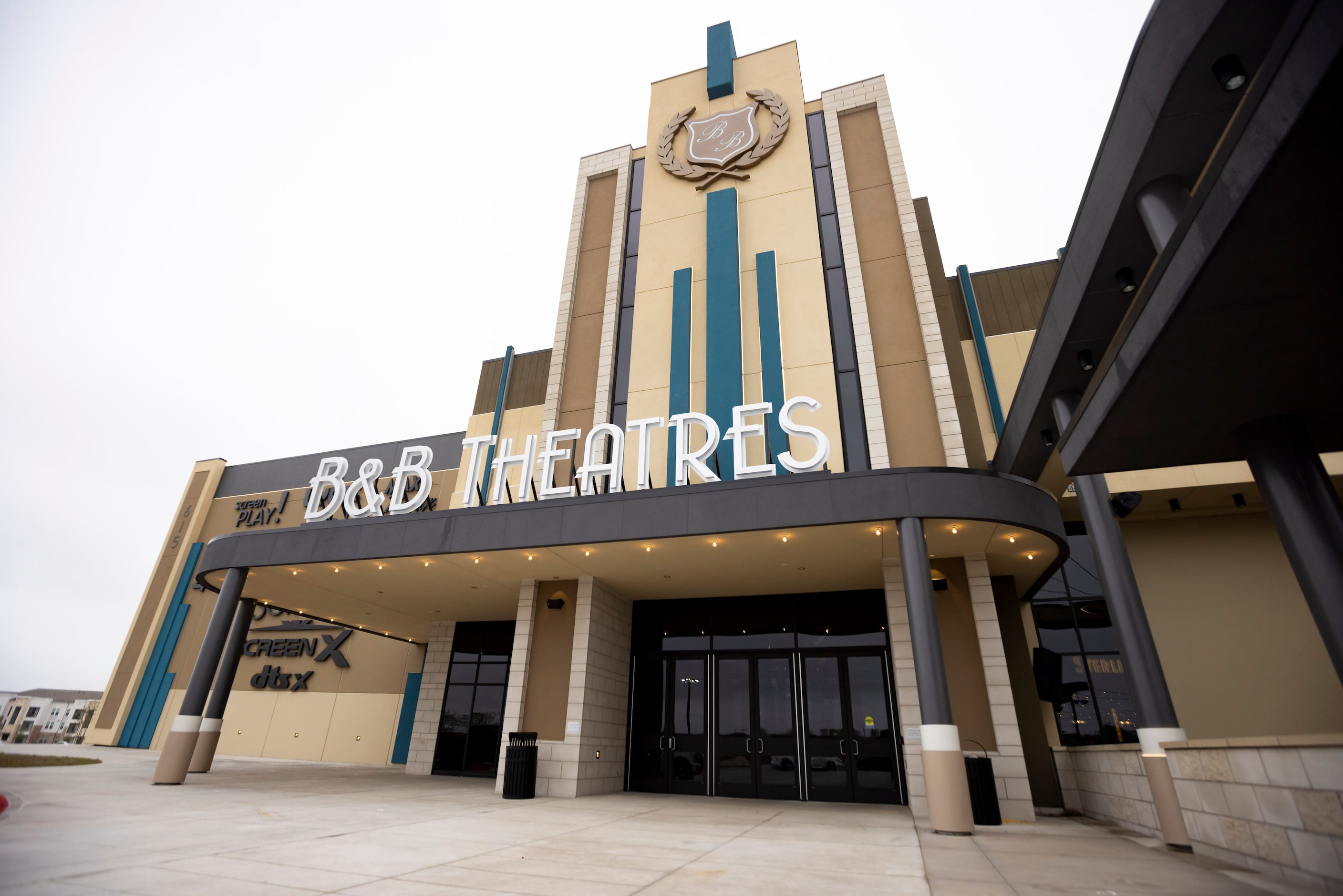 The entrance to B&B Theatres, a new entertainment facility opening with 12 cinema...