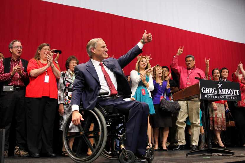 In this photo taken on Tuesday, Nov. 4, 2014, Texas Attorney General and Republican...