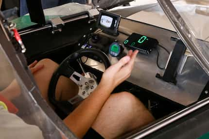 Inside the Prosper Engineering Team's one seat solar car.