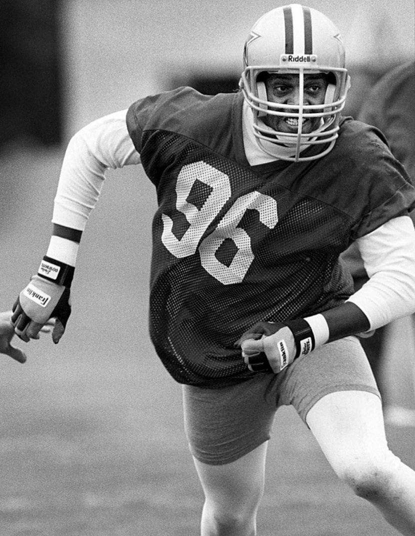 4-30-94--- New Dallas Cowboy Shante Carver ( 96) is shown at Saturday morning's Mini-Camp at...