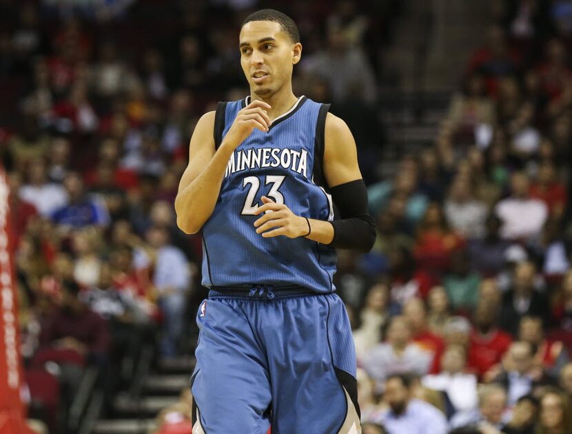 Minnesota Timberwolves guard Kevin Martin (23) reacts after making a basket during the...