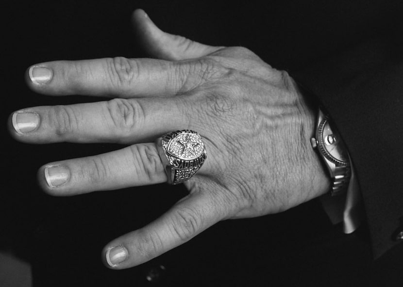 1/11/94 Cowboys coach Jimmy Johnson's Super  Bowl ring. (Karen Stallwood/The Dallas Morning...