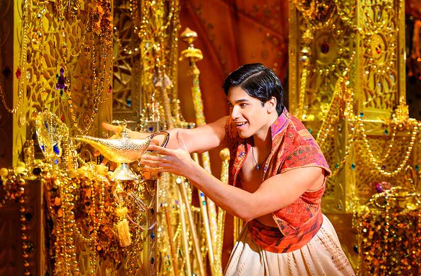 Adi Roy as Aladdin in one of several productions on the 2023-2024 Broadway at the Bass...