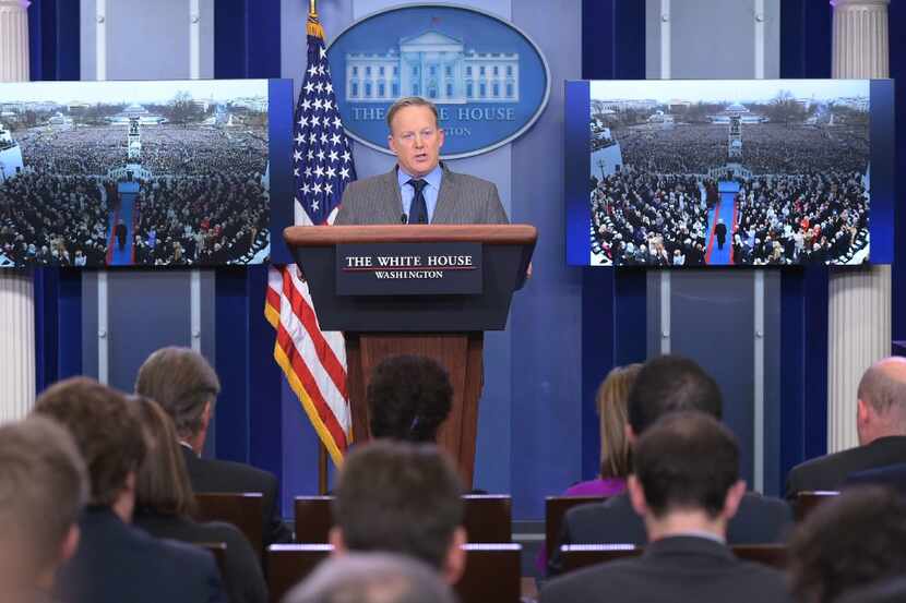 White House press secretary Sean Spicer called an impromptu briefing Saturday and accused...