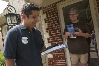  Bobby Abtahi campaigning in 2013 for the Dallas City Council District 14 seat that he lost...