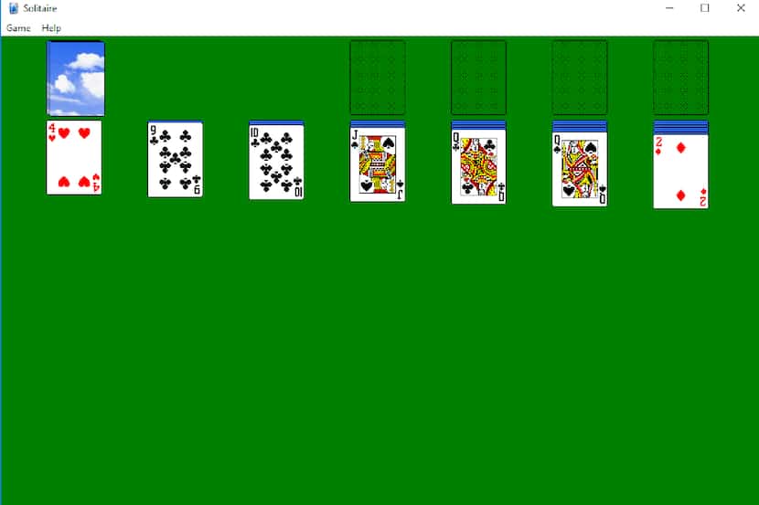 A screen shot of the classic version of Microsoft Solitaire