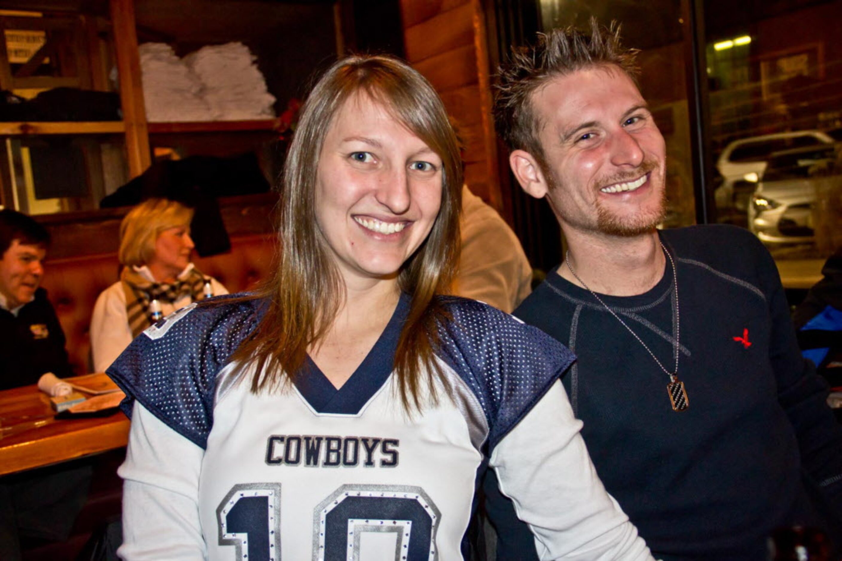 Chelsi McCurdy and Chris Champon at Nodding Donkey near SMU gather with friends for the...