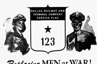 An advertisement for the Dallas Railway & Terminal Company calling for new streetcar and bus...