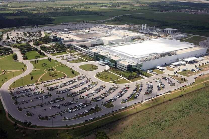 An aerial view of Samsung Austin Semiconductor's 160-acre campus in North Austin. About...