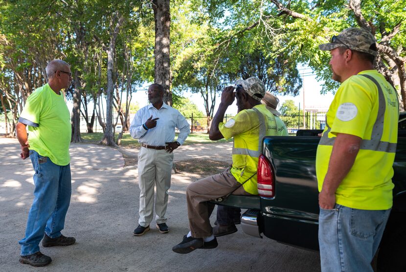 Jazzy One Landscaping manager Rick Christopher, 63 (left) and Jeffrey Parker (center)...