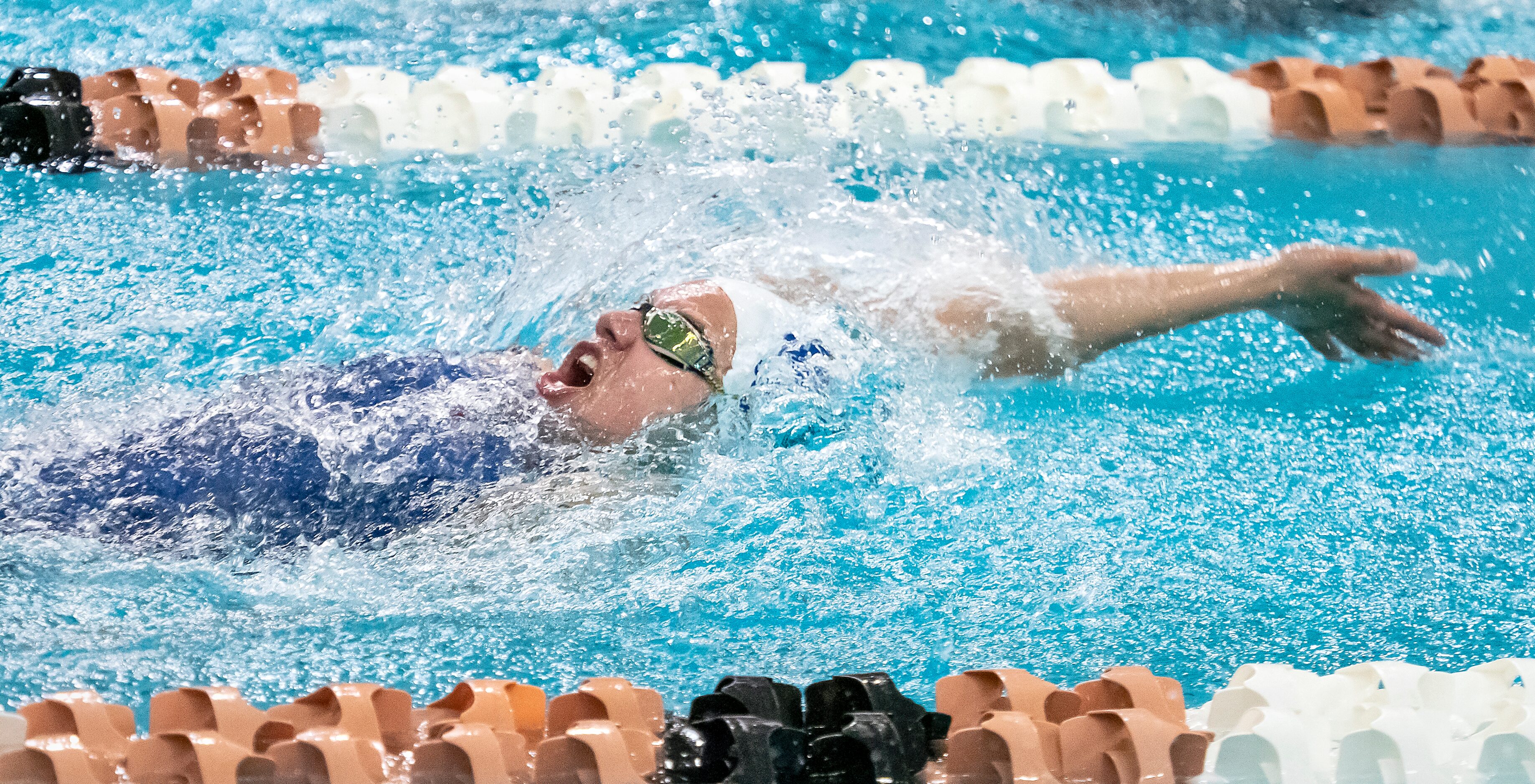 Keller’s Avery Collins, competes in the 200 IM during the 2023 UIL Swim & Dive State 6A...