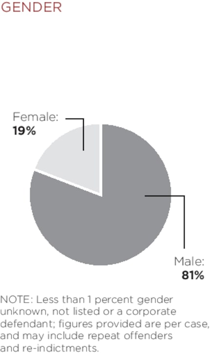 Breakdown of the accused in 2014 Dallas County grand jury cases.