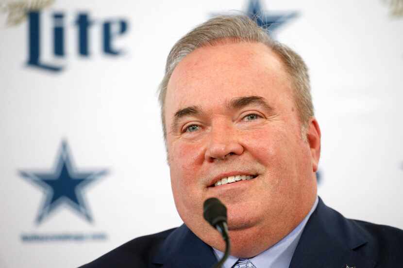 Dallas Cowboys new head coach Mike McCarthy speaks during a press conference announcing his...