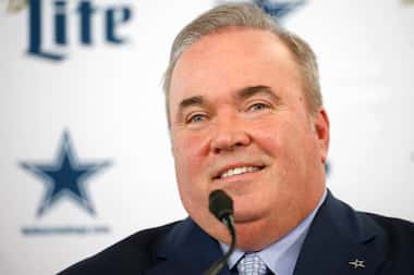 Dallas Cowboys new head coach Mike McCarthy speaks during a press conference announcing his...