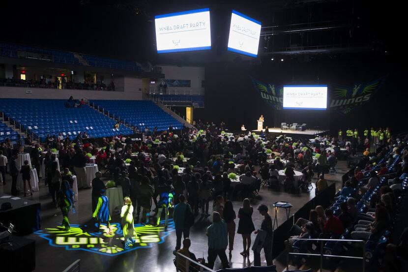 The Dallas Wings WNBA draft night party fills the College Park Center on the campus of the...