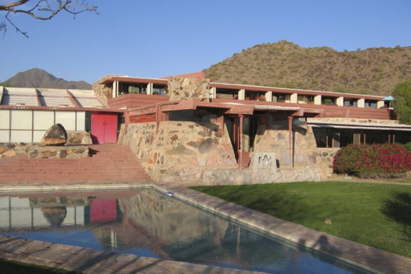 Taliesin West, 1937Ð59, View from prow to drafting studio and original dining room (The...