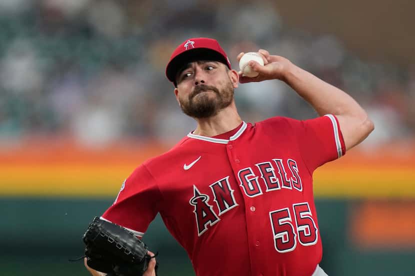 Los Angeles Angels relief pitcher Matt Moore plays during a baseball game, Tuesday, July 25,...