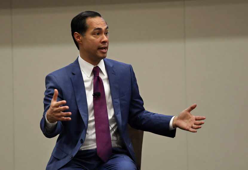 Democratic presidential candidate Julian Castro, speaking in Frisco on Monday, said he...