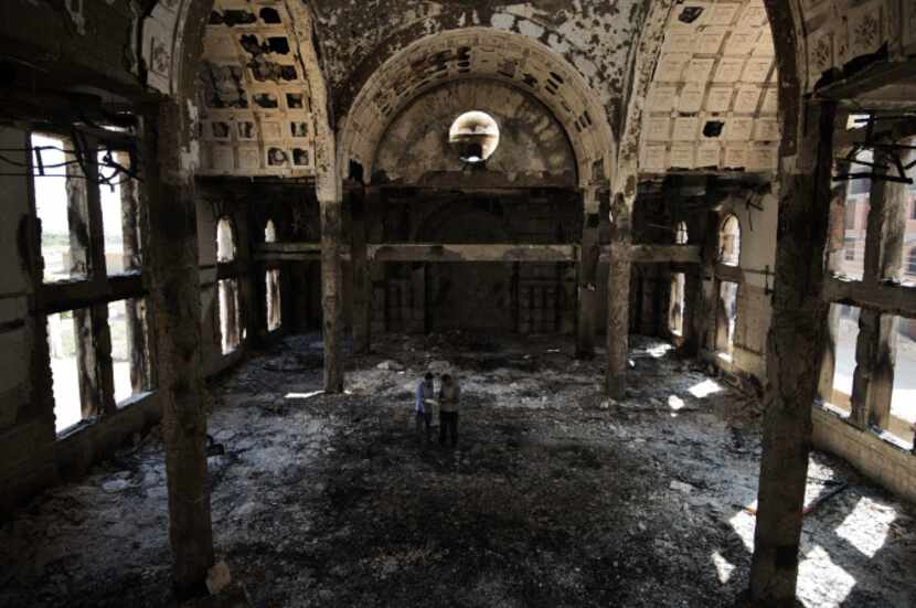 What remains of the Amba Moussa Coptic Church in Minya.