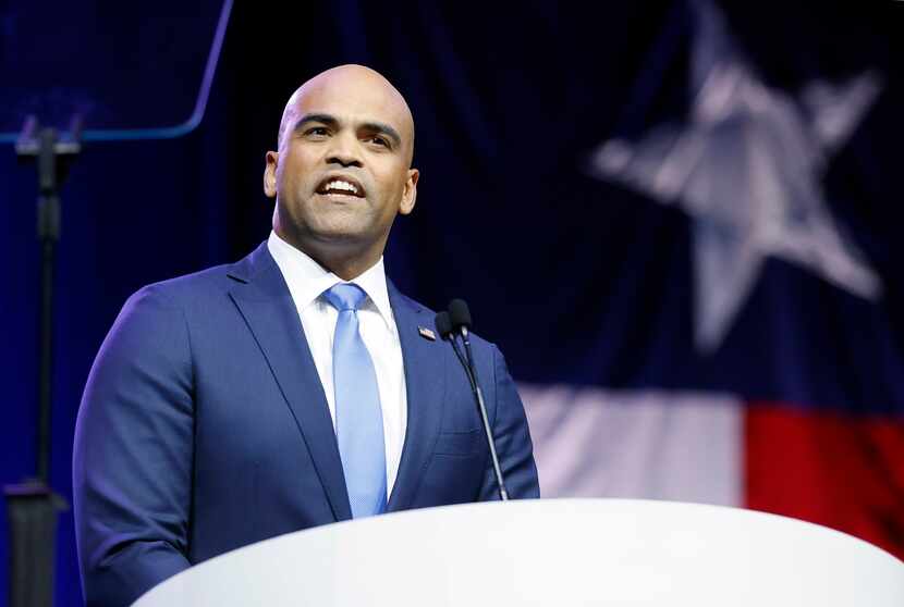 U.S. Rep. Colin Allred, D-Dallas, speaks at the 2022 Texas Democratic Convention in Dallas,...