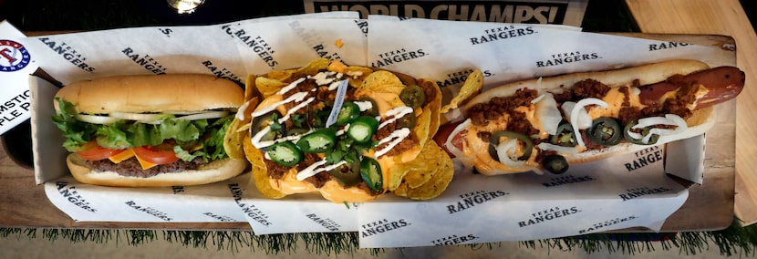 Need a visual? The Boomstick Triple Play, sold during 2024 Texas Rangers baseball games,...