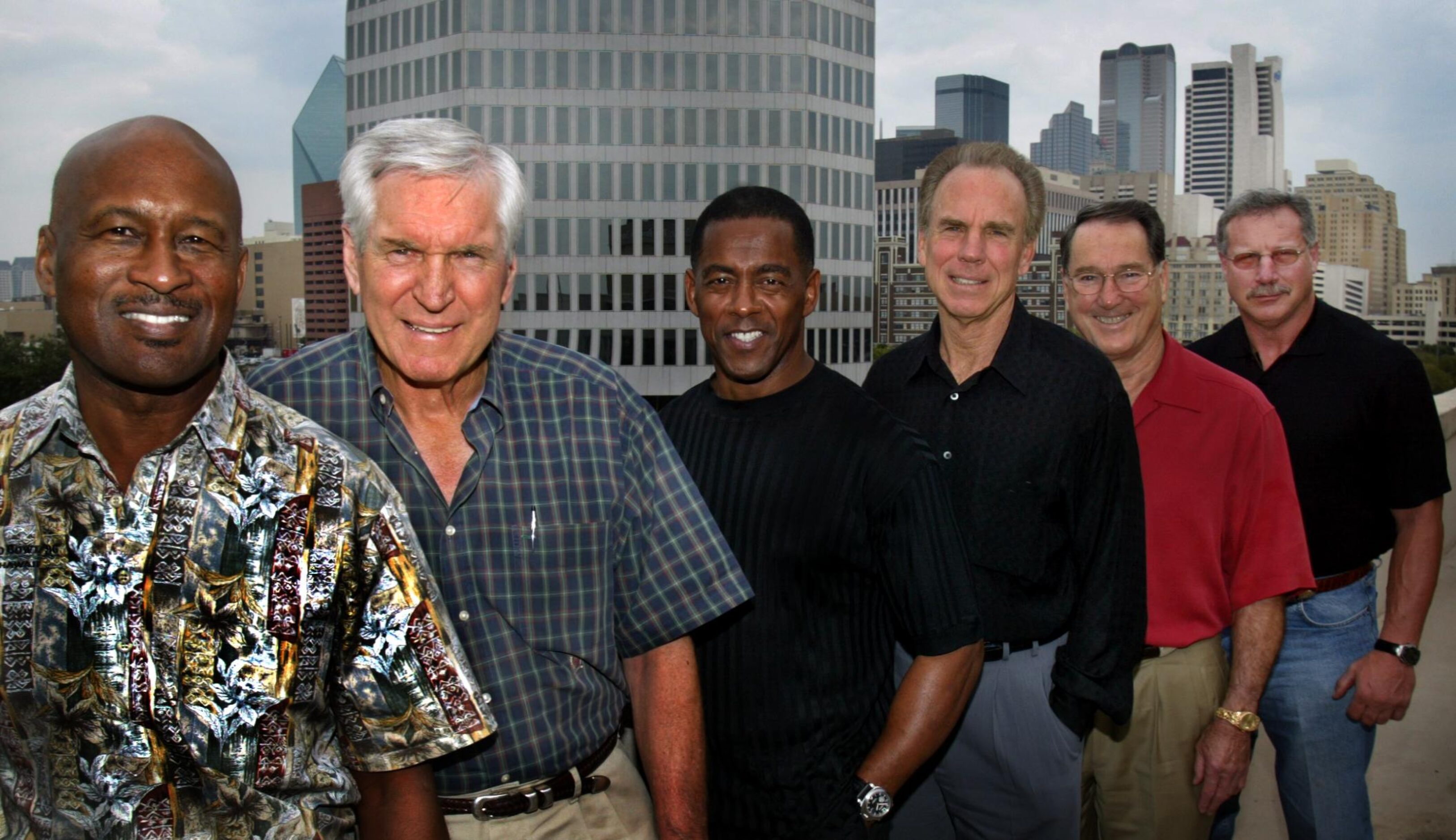 Dallas Cowboys Ring of Honor members (from left) Mel Renfro, Lee Roy Jordan, Tony Dorsett,...