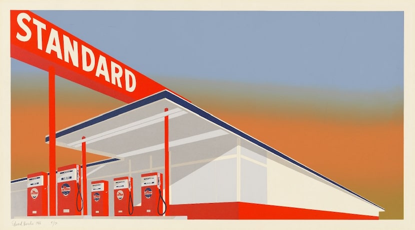 Ed Ruscha, Standard Station, 1966, screenprint, National
Gallery of Art, Washington, Reba...