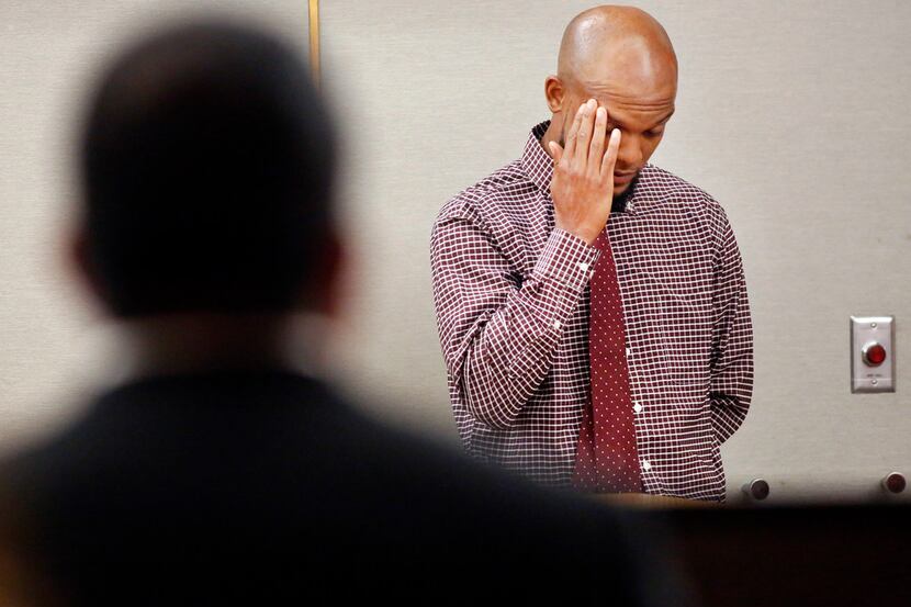 Shooting victim Lyndo Jones waits on the witness stand for the jury to return in Criminal...