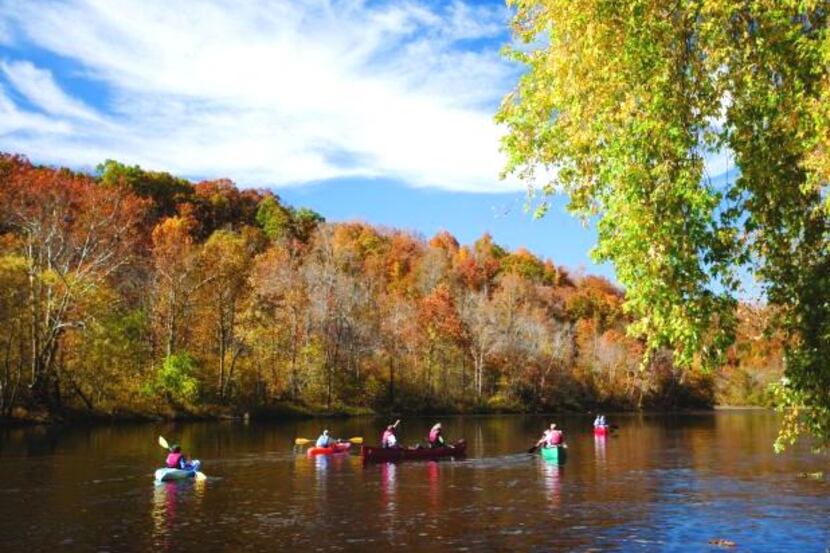 The James River provides excellent water for kayaking.