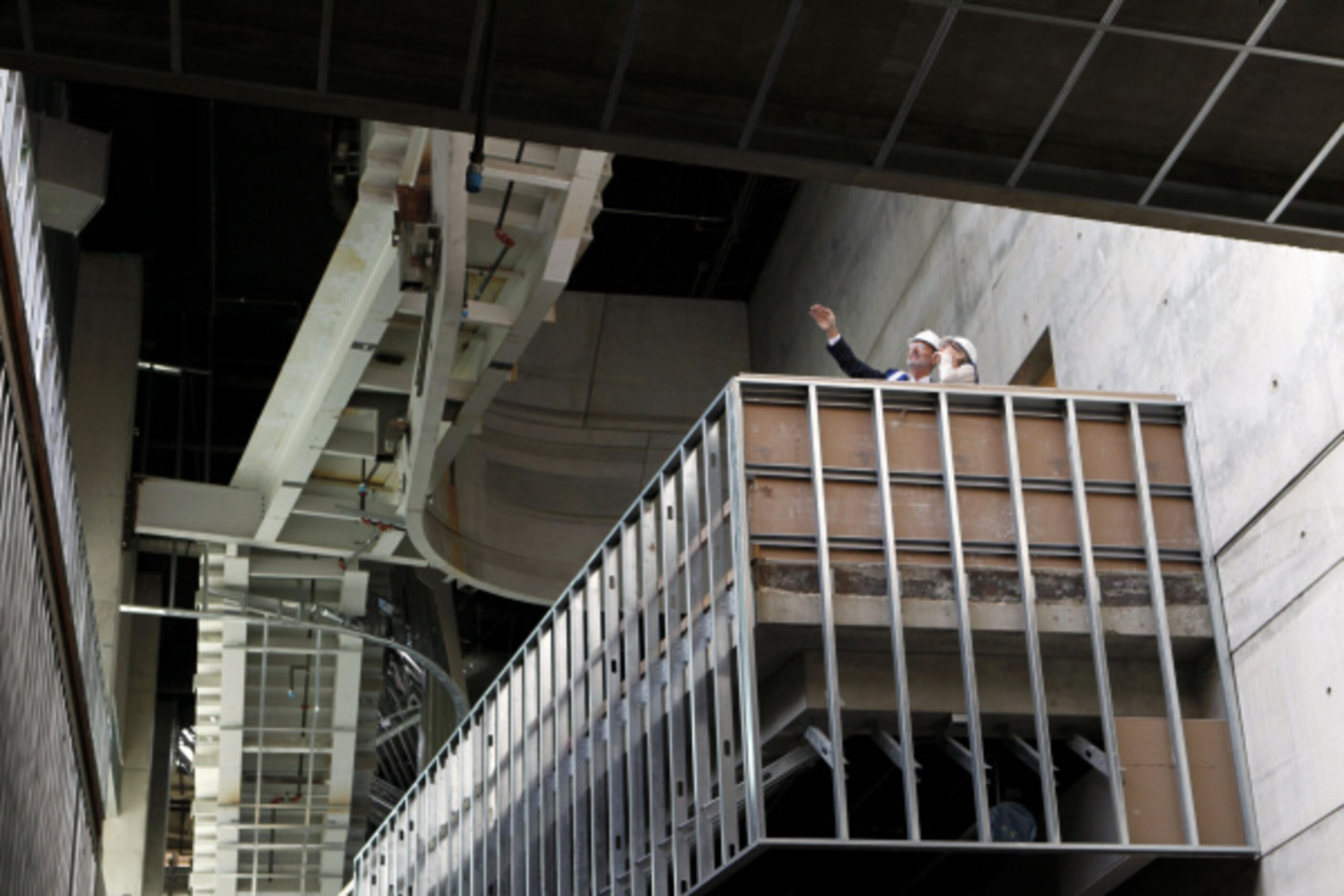 Architect Thom Mayne conducts the first inside tour of the $185-million Perot Museum of...