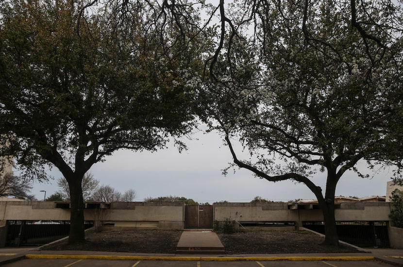 A concrete slab, all that remains of Preston Place Condominiums, which was destroyed by a...