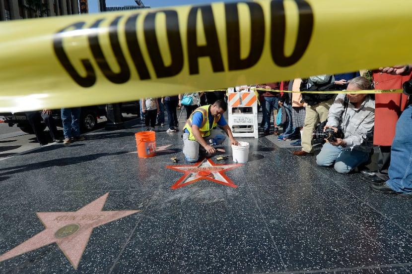 Donald Trump's Hollywood Walk Of Fame star was repaired after it was vandalized Wednesday....