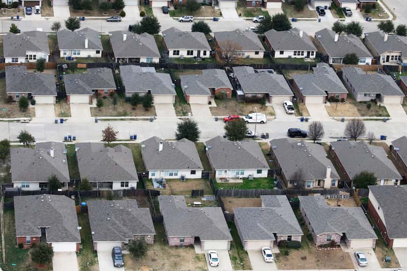 Homes in a neighborhood in South Dallas. According to the "Everybody File a Protest" plan...