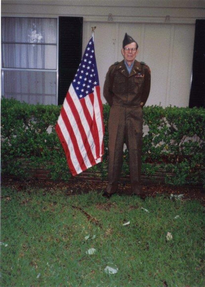 
Dorcy Watler, wearing his WWII cap on the 50th anniversary of VE Day, May 8, 1995. He is...