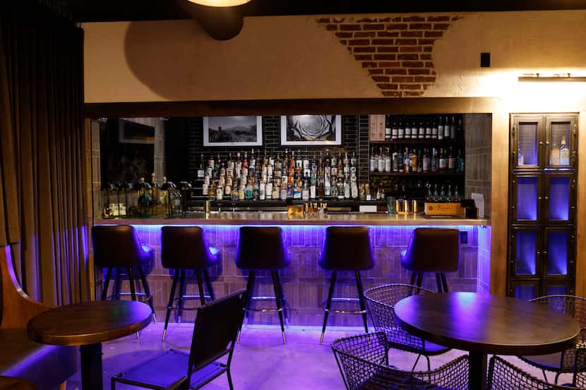 The bar in the upstairs is seen at Chido Tacos and Tequila in Preston Hollow Village,...